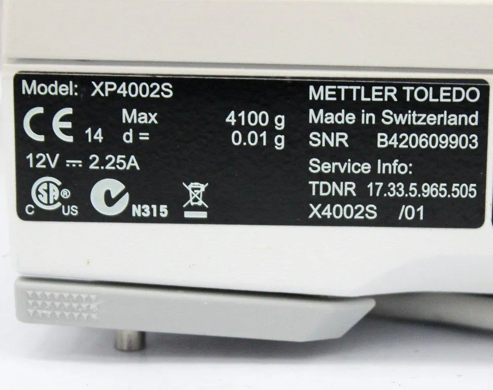 Mettler-Toledo XP4002S Laboratory Scale