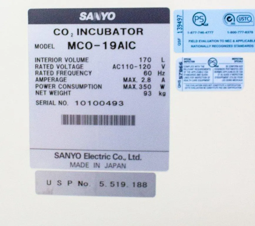 Sanyo CO2 Incubator MCO-19AIC