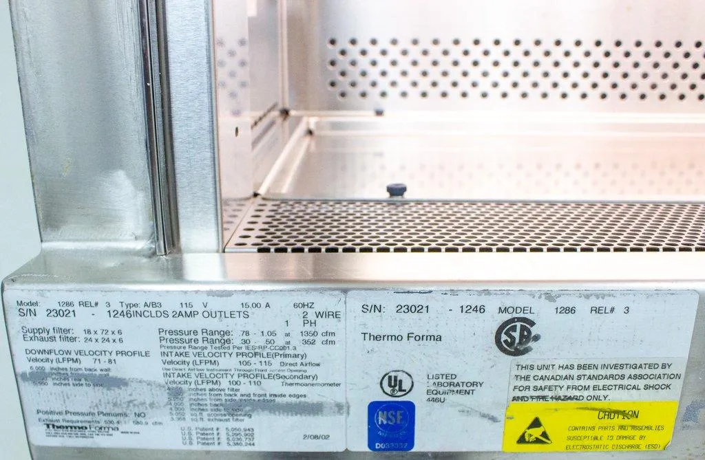 Thermo Form 1286 Class II A/B3 Biological Safety Cabinet