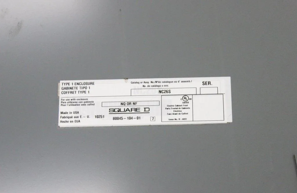 Square D Panel Board Cat NF418L1C