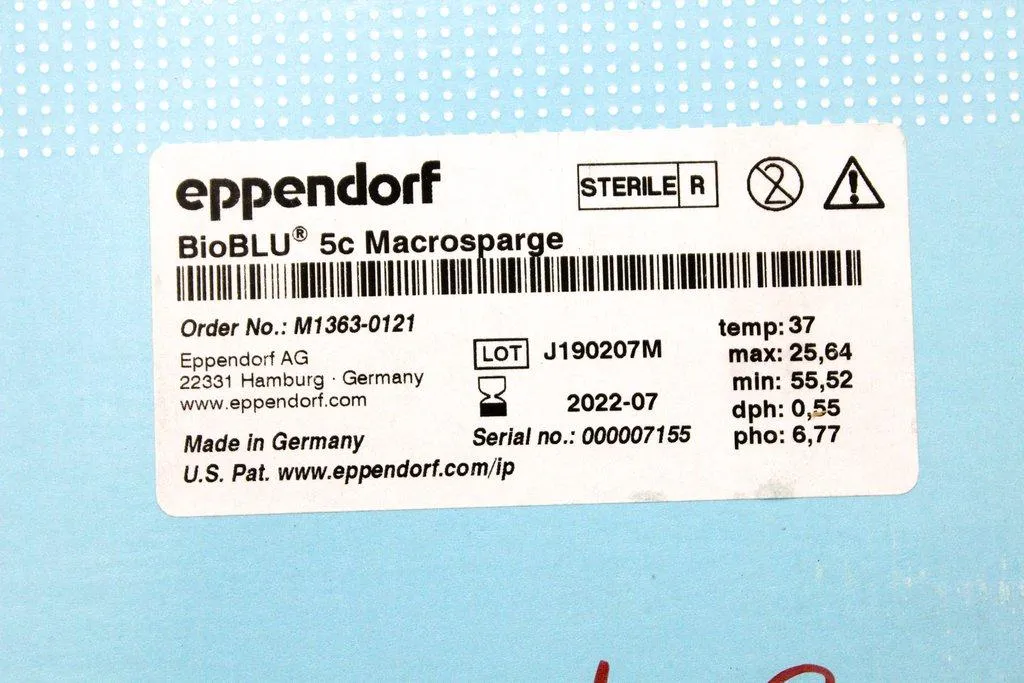 Eppendorf BioBLU 5C Macrosparge M1363-0121 Single-Use Bioreactor