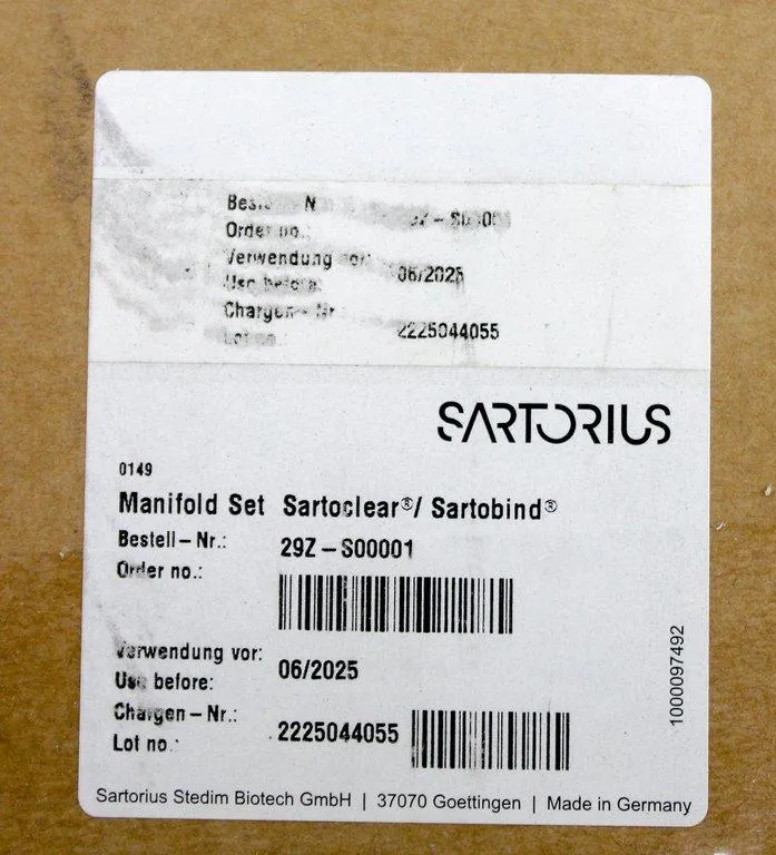 Sartorius Manifold Set sartoclear/Sartobind 29Z-S00001 New in Open Box