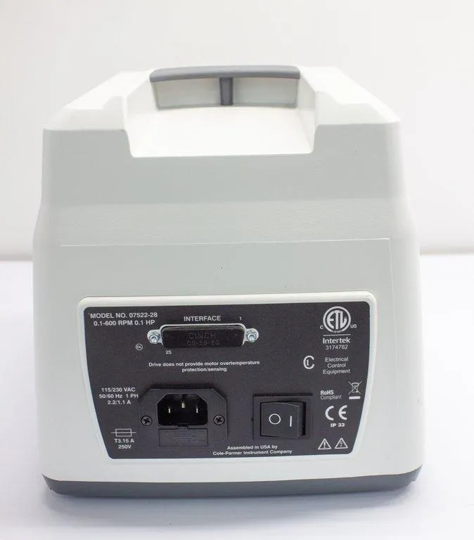 Cole Parmer Masterflex L/S Model 07522-28 Peristaltic Pump 0.1-600 RPM 0.1 HP 115/230 VAC