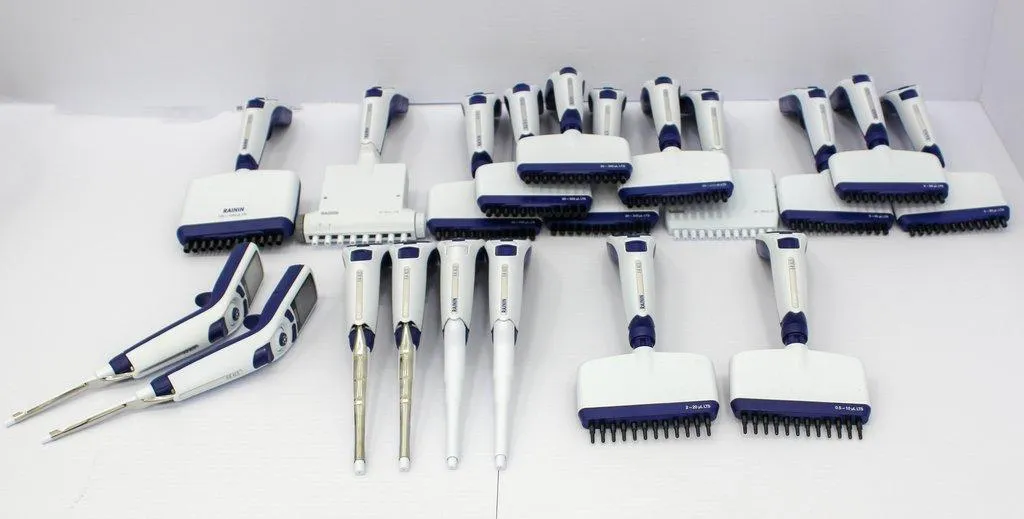 Rainin E4 XLS Electronic 1,8,12 Channel Adjustable Spacer Pipettes - Set of 19