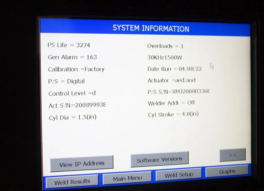 Branson 2000X Series Custom Ultrasonic Welding System