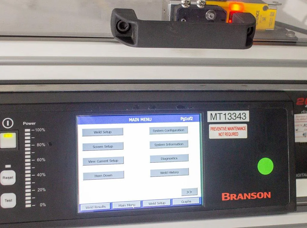 Branson 2000X Series Custom Ultrasonic Welding System