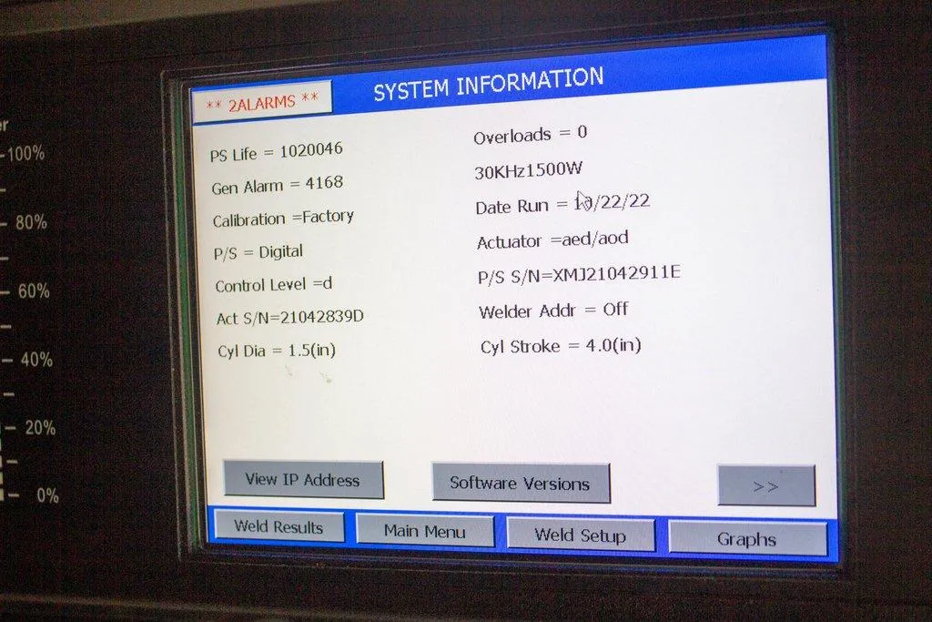 Branson 2000X Series Custom Ultrasonic Welding System BRU-275-527A