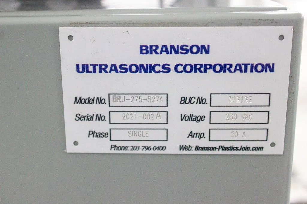 Branson 2000X Series Custom Ultrasonic Welding System BRU-275-527A