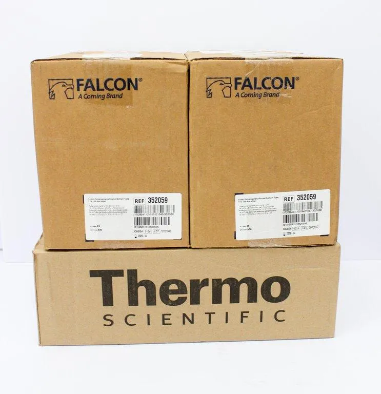 Falcon 376814/35209 14 mL Round-Bottom Test Tube, 250mL Conical Centrifuge Tube - 500/Case