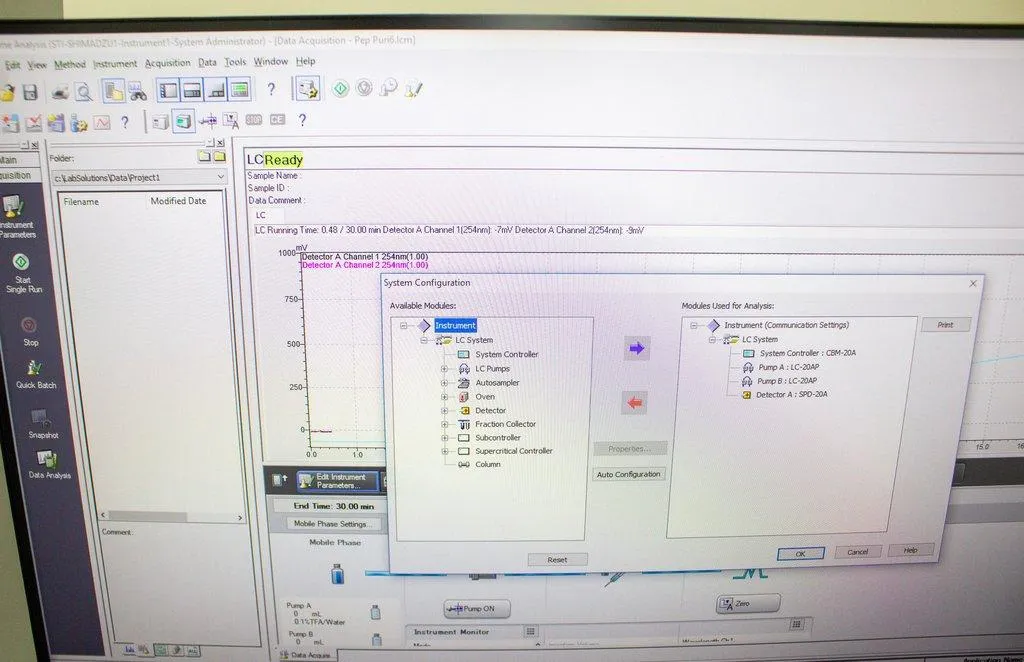 Shimadzu Prominence Preparative HPLC System with SPD-20A UV-VIS Detector