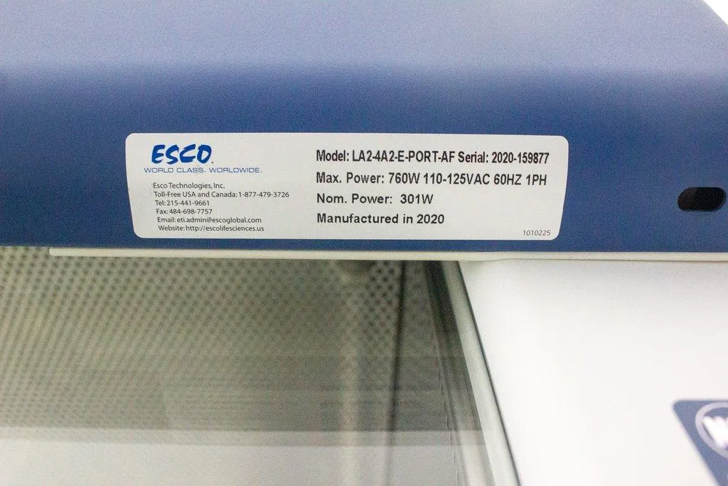 Esco Labculture LA2-4A2-E-PORT-AF Class II Type A2 Bio Safety Cabinet 4Ft