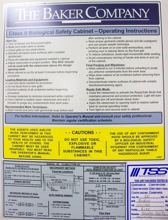 Sterilgard SG603A-HE Biosafety Cabinet with Base Stand