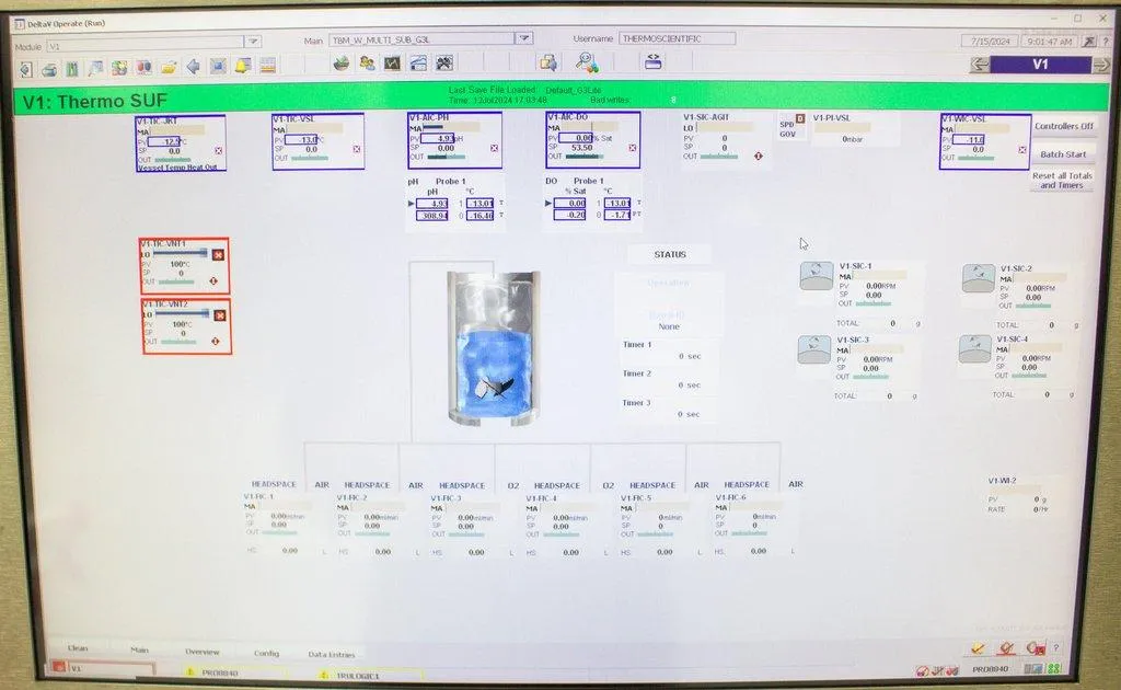 Thermo Scientific HyPerforma G3Lite Bioreactor Controller w/ 30L Single Use Fermentor (SUF)