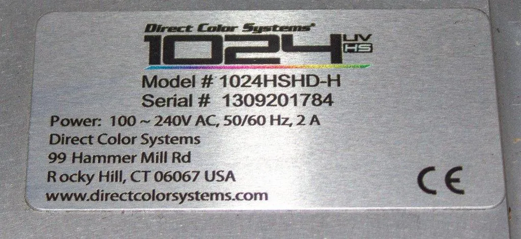 Direct Color Systems 1024UVHS Direct Jet UV Printer