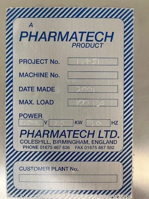 Pharmatec Blender 14451 Lab Equipment