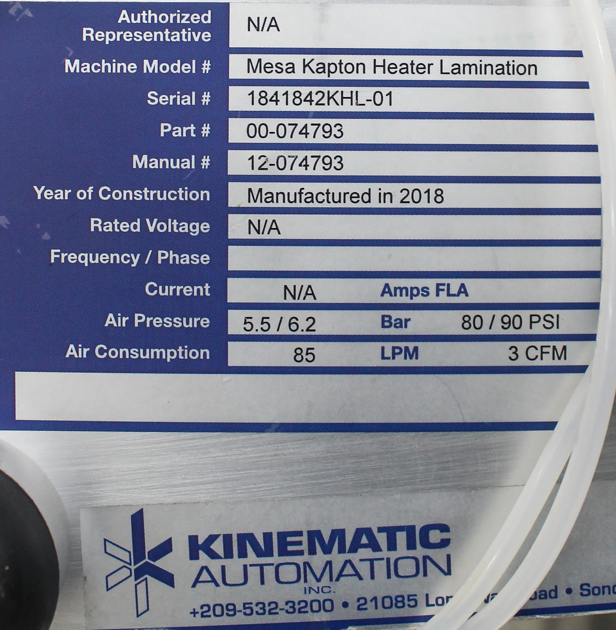 Kinematic Automation Mesa Kapton Heater Lamination