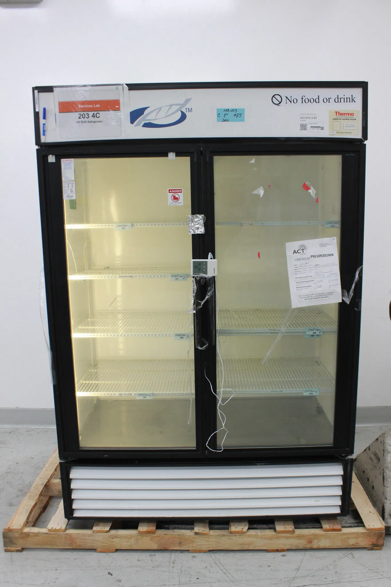 VWR True GDM-49 Glass Door Merchandiser Refrigerator 49 cubic foot Interior with 2 Glass Doors