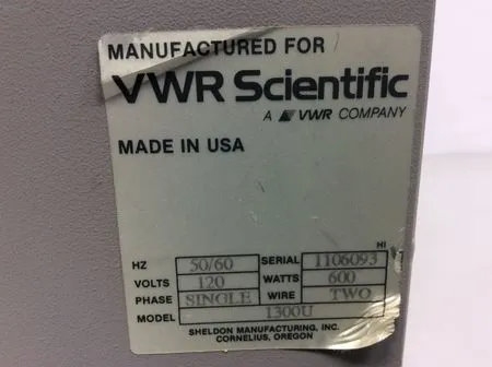 VWR Scientific Gravity Convection Oven Model 1300U