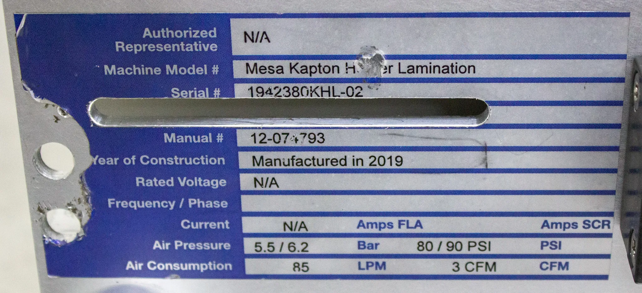 Kinematic Automation Mesa Kapton Heater Lamination 12-074793