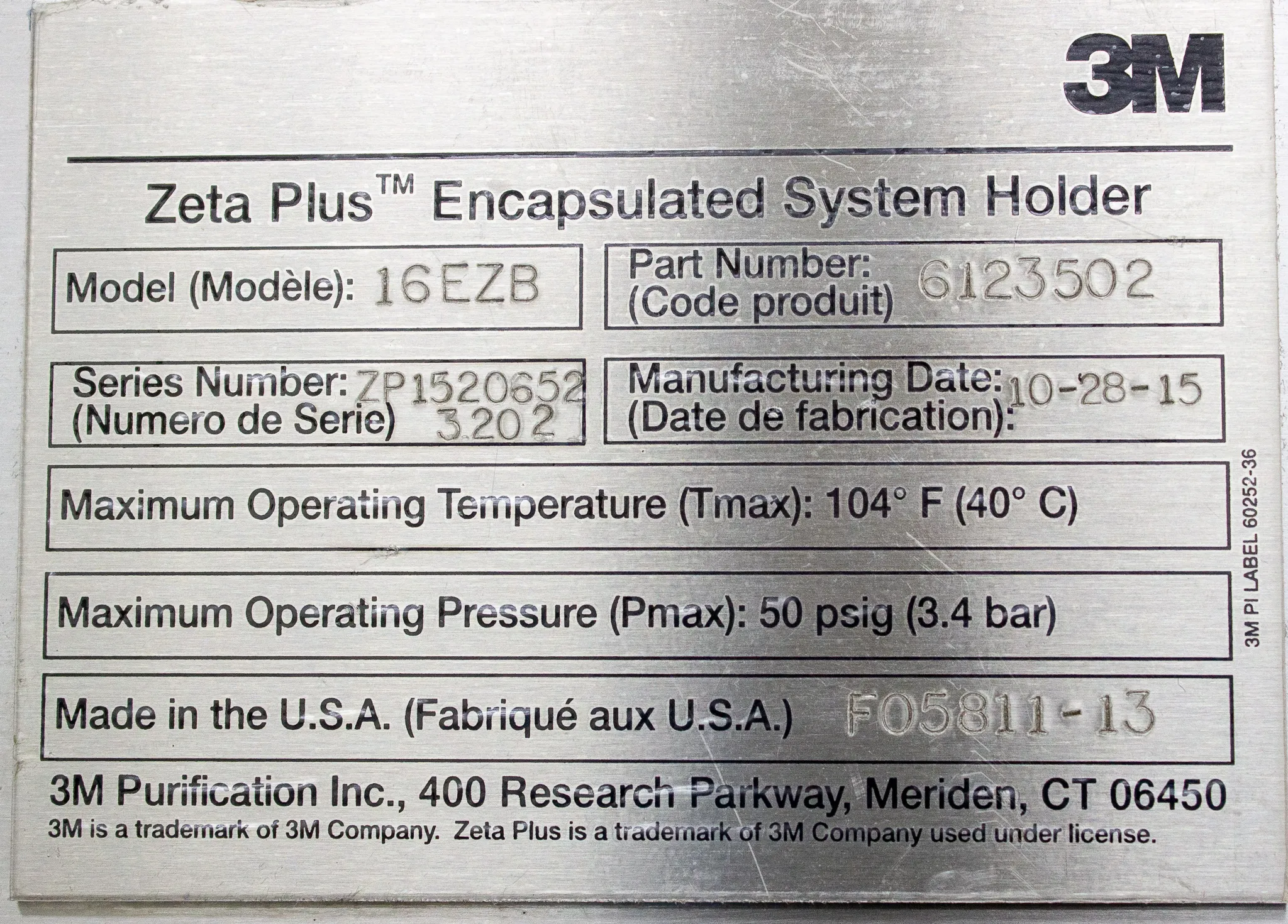 3M Zeta Plus 16EZB Encapsulated System Holder