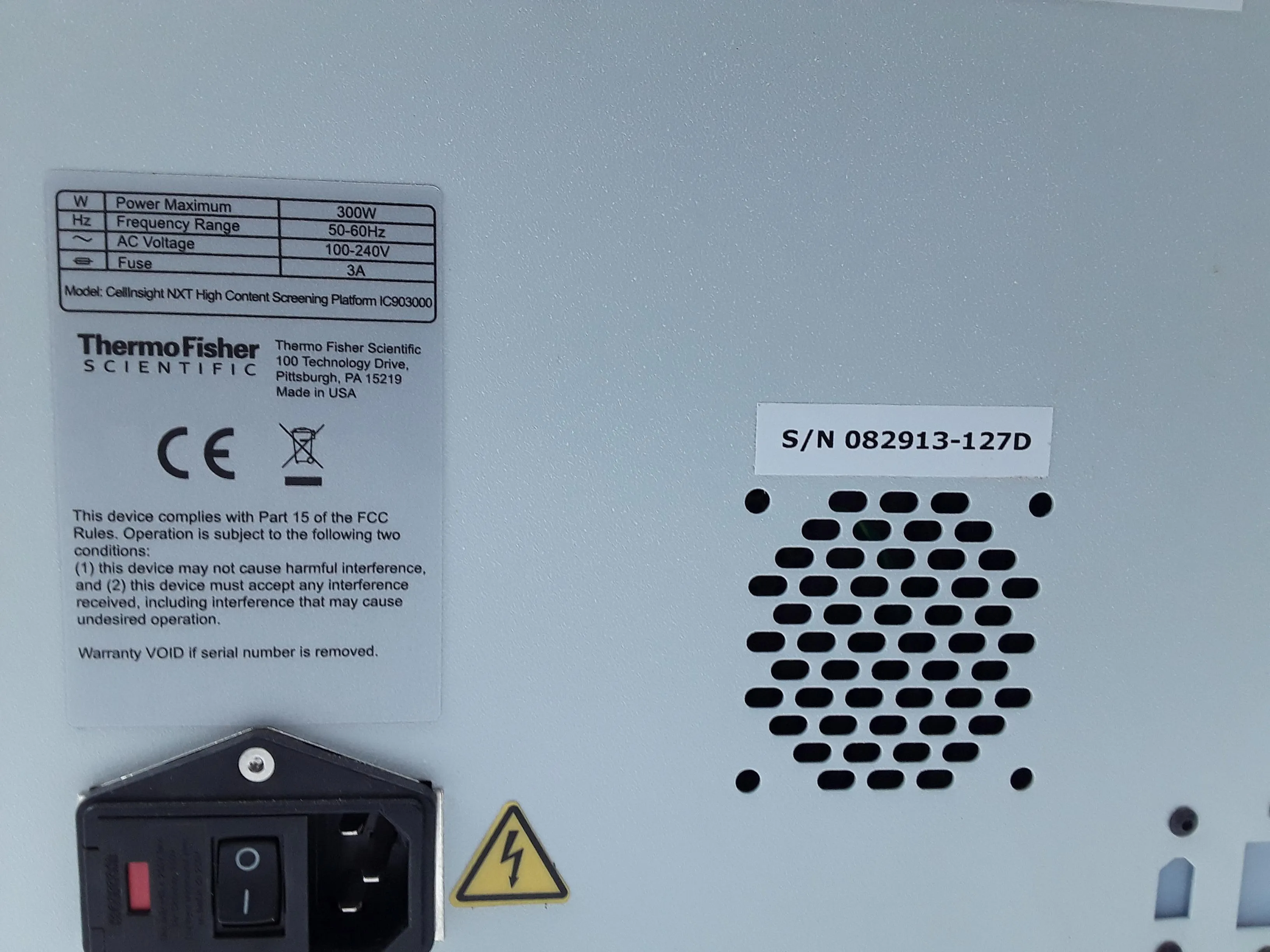 Thermo Fisher CellInsight NXT IC903000 High Content Screening Platform