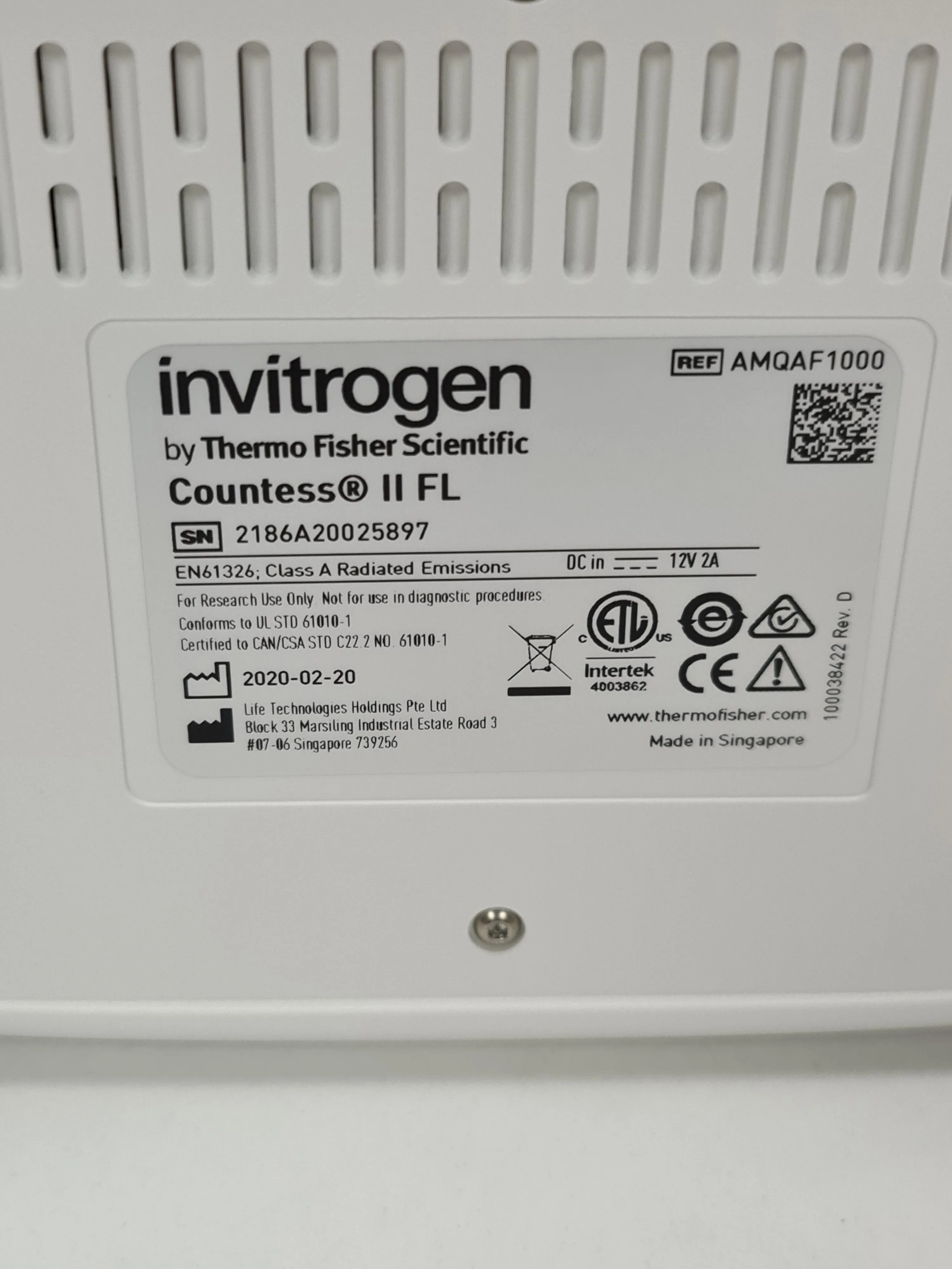 Invitrogen AMQAF1000 Countess II FL Automated Cell Counter