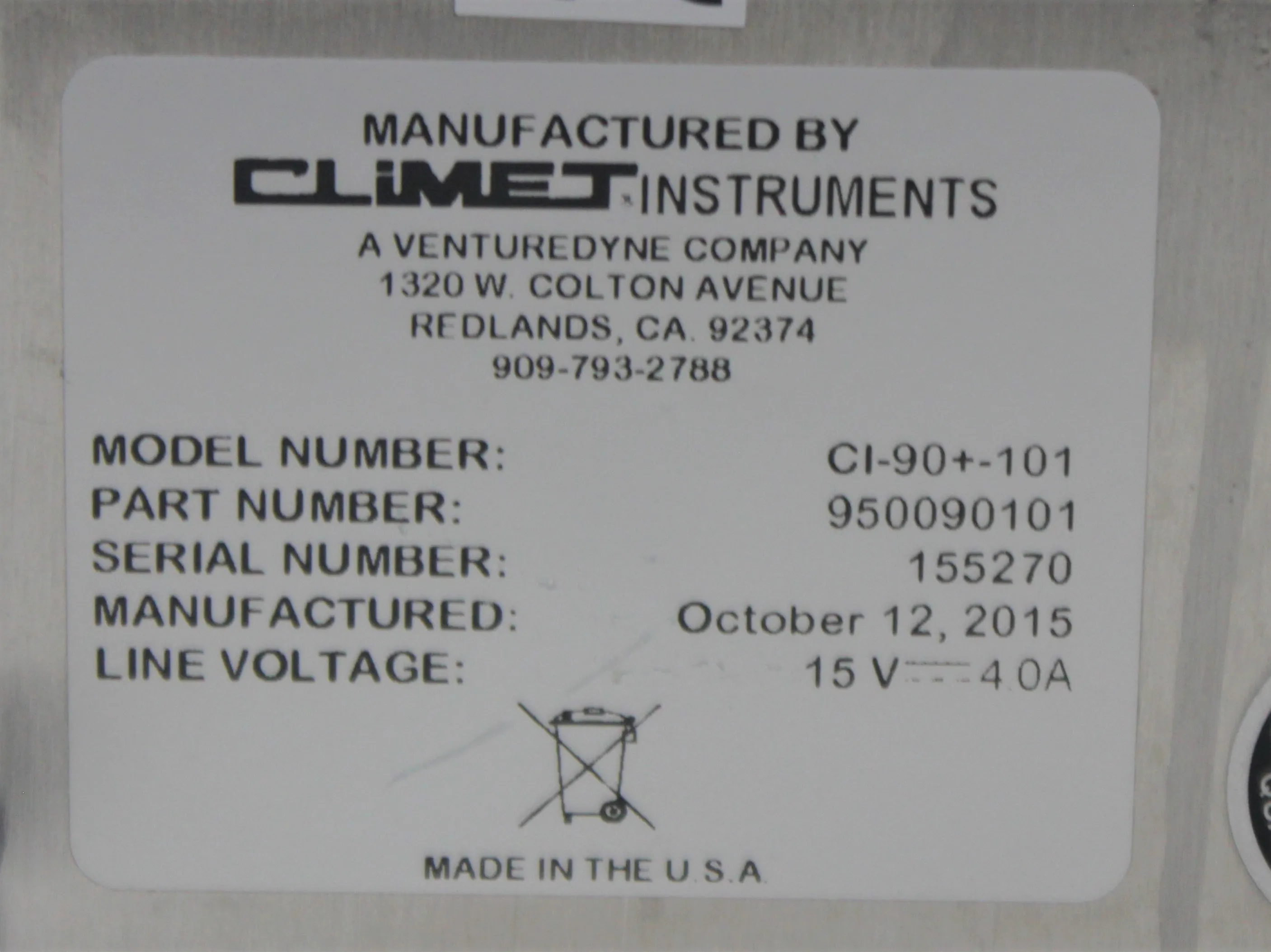 Climet Instruments Microbial Air Sampler CI-90+-101