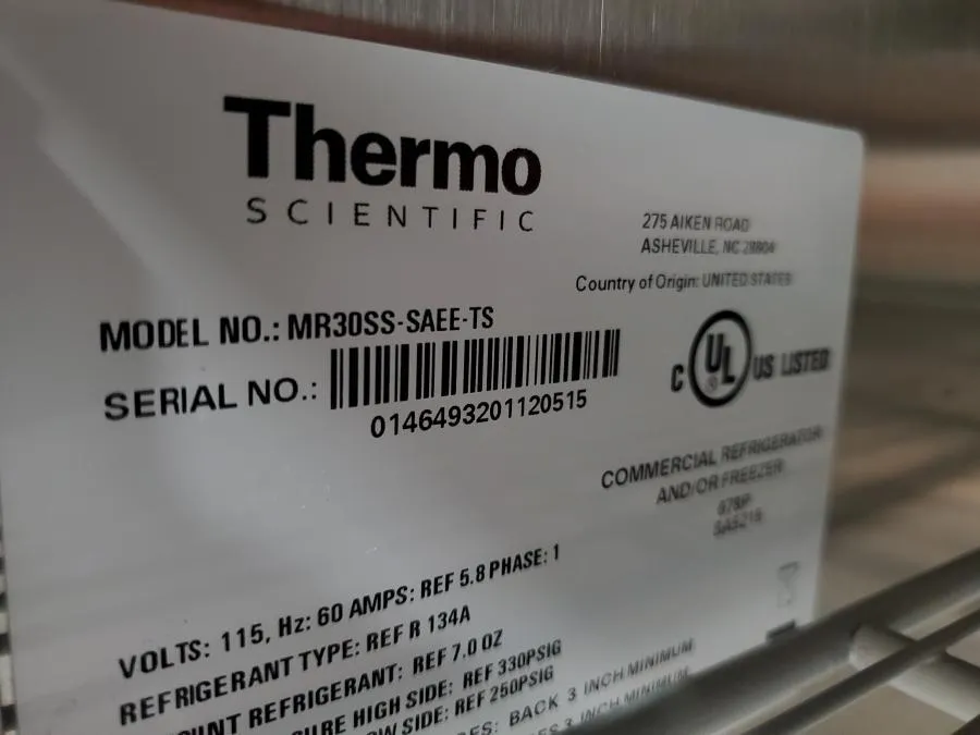 Thermo Scientific model MR30SS-SAEE-TS GP Series Lab Refrigerator