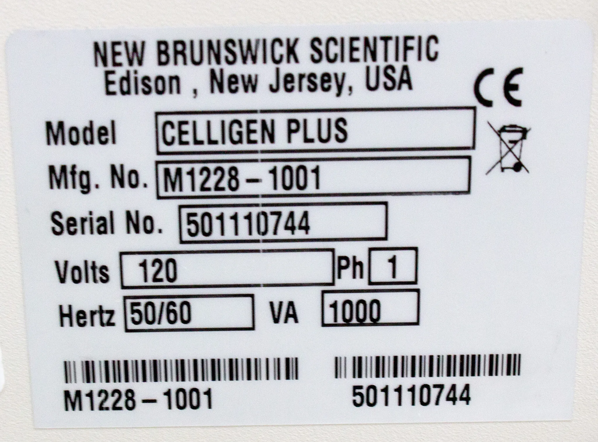 Used New Brunswick Celligen Plus Batch Continuous Cell Culture Bioreactor 120V 50Hz/60Hz