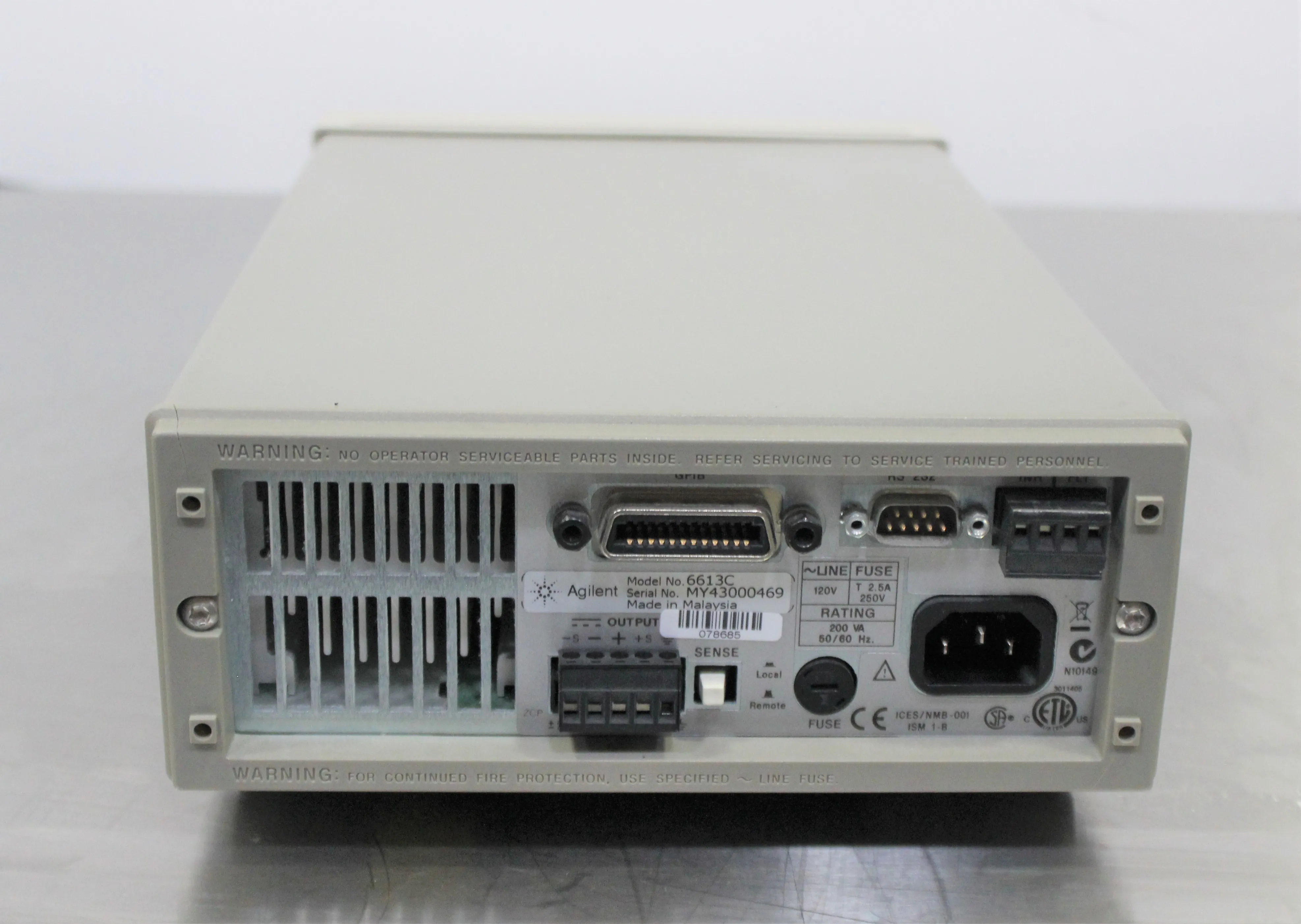 Agilent 6613C 50W Power Supply with GPIB and RS-232 Interfaces