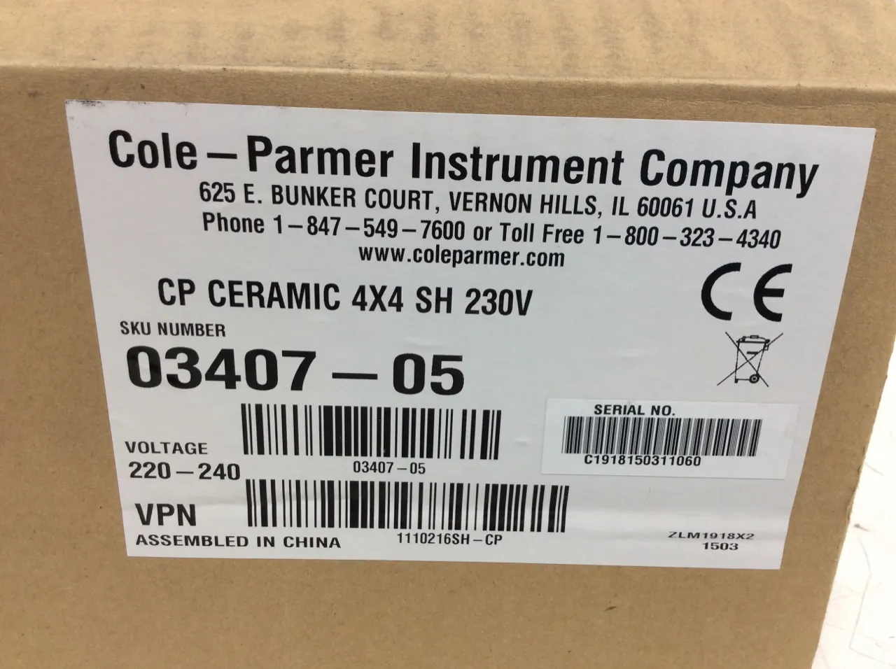 Cole Parmer StableTemp Cat. 03407-05 New Laboratory Equipment