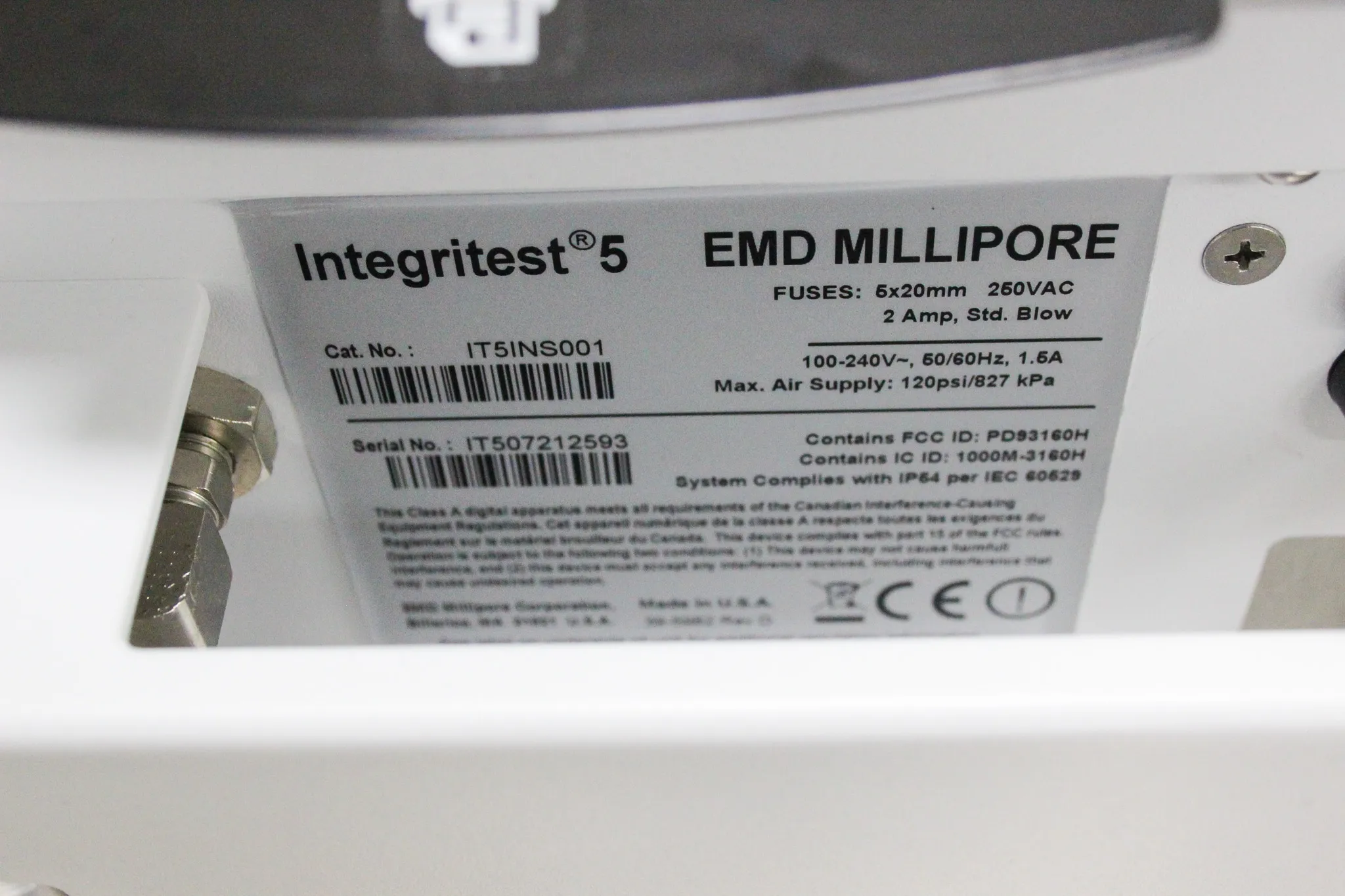 EMD Millipore Integritest 5, Filter Integrity Test Instrument IT5INS001