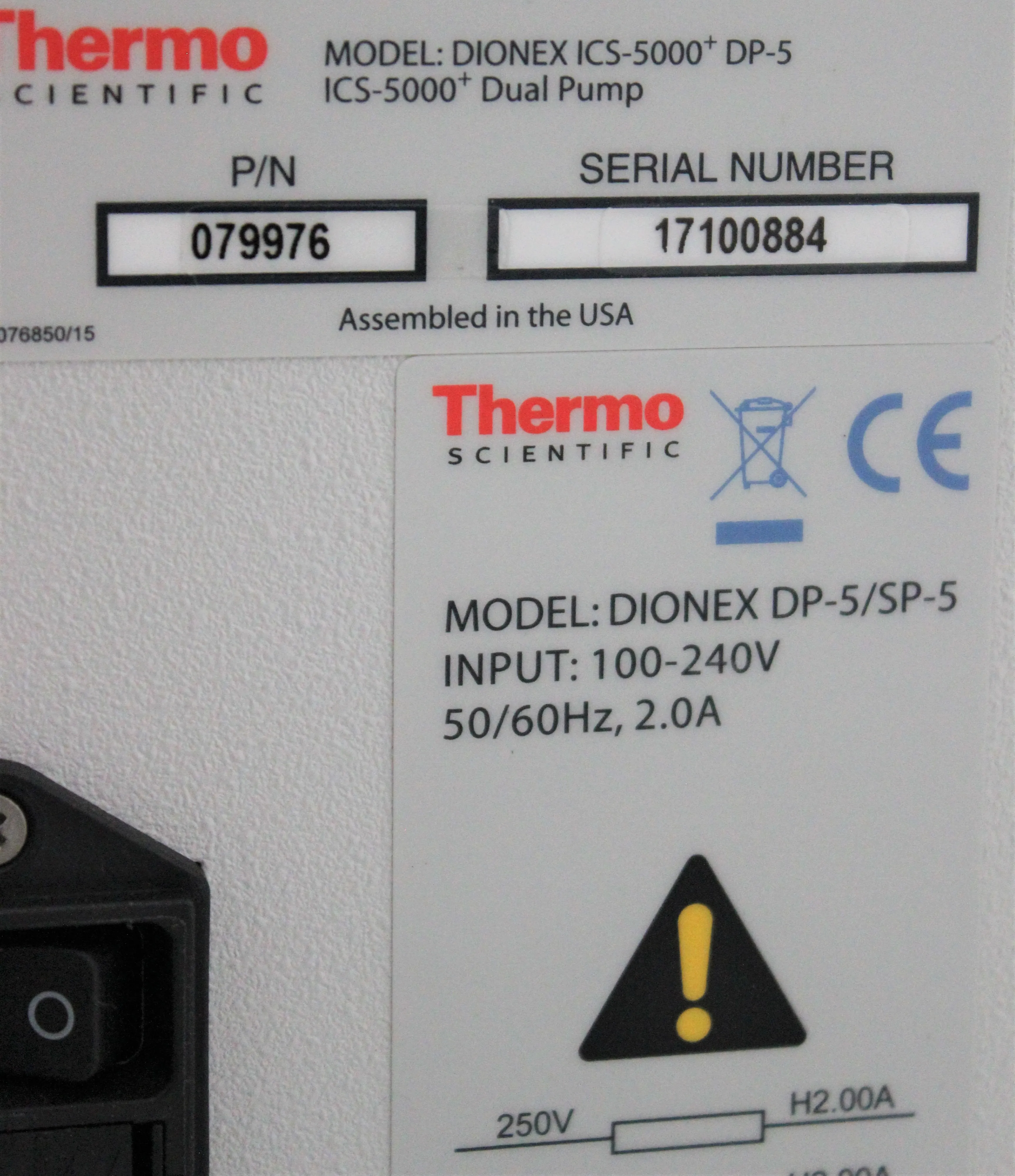 Thermo Scientific Dionex DP-5 Dual Piston Analytical Pump HPLC / FPLC / GC / CE