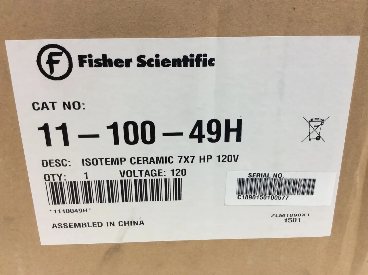 Fisher Scientific Isotemp Hotplate 11-100-49H Class 3 - Service New Lab Equipment