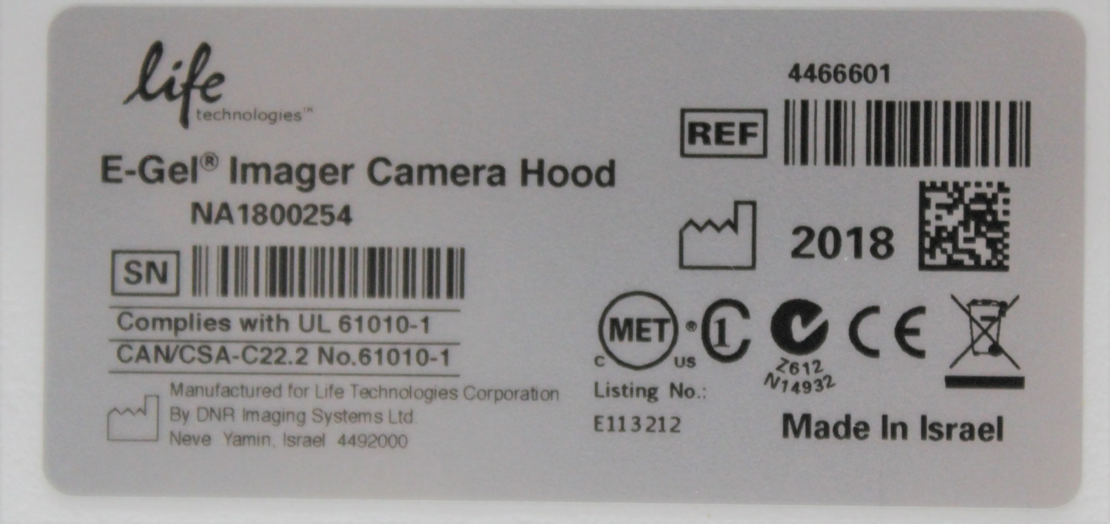 Life Technologies Invitrogen E-Gel Imager 4466601 Used Laboratory Equipment