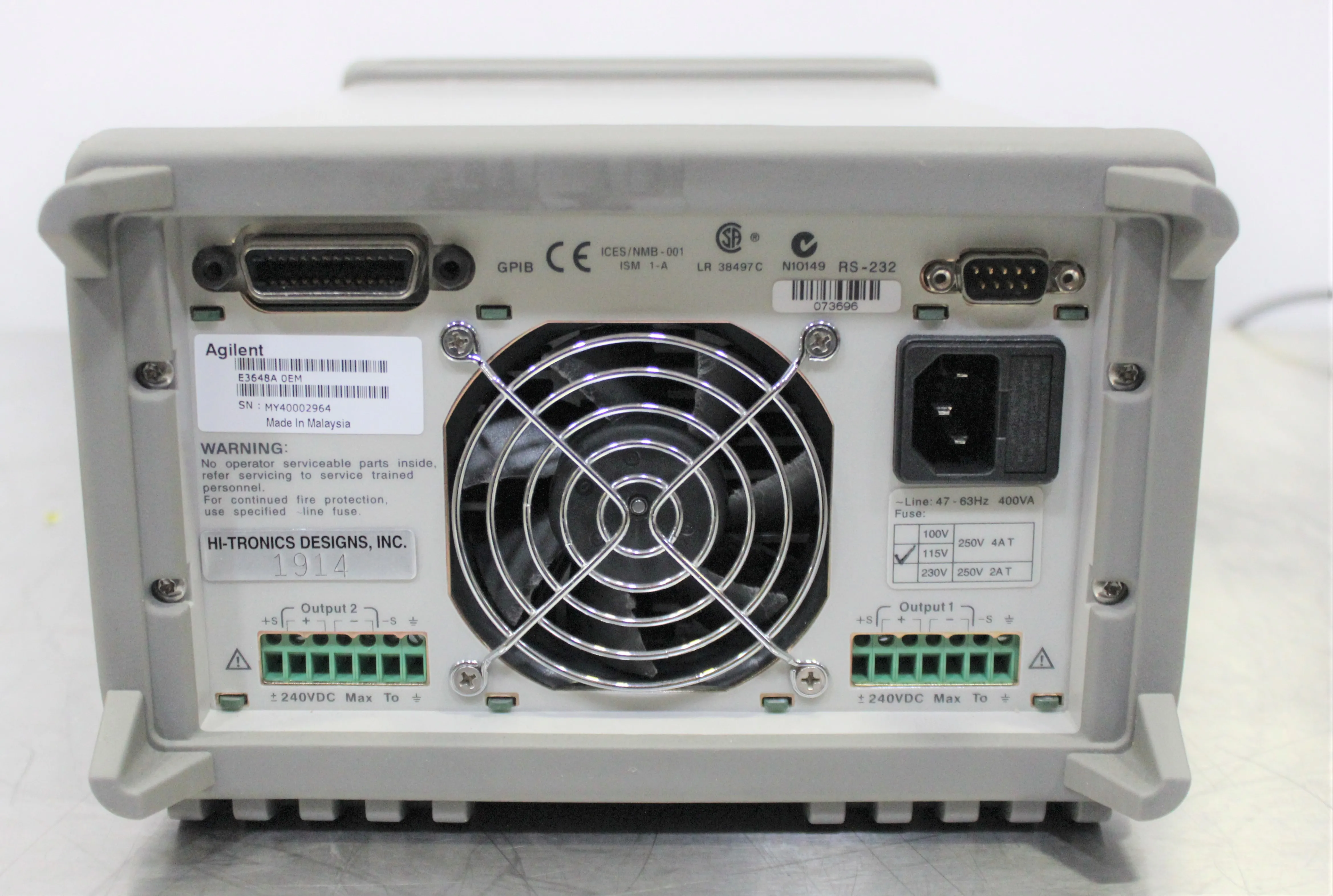 Agilent E3648A Power Supply Class 2 - Used 120V/220V 50Hz/60Hz 30-Day Warranty