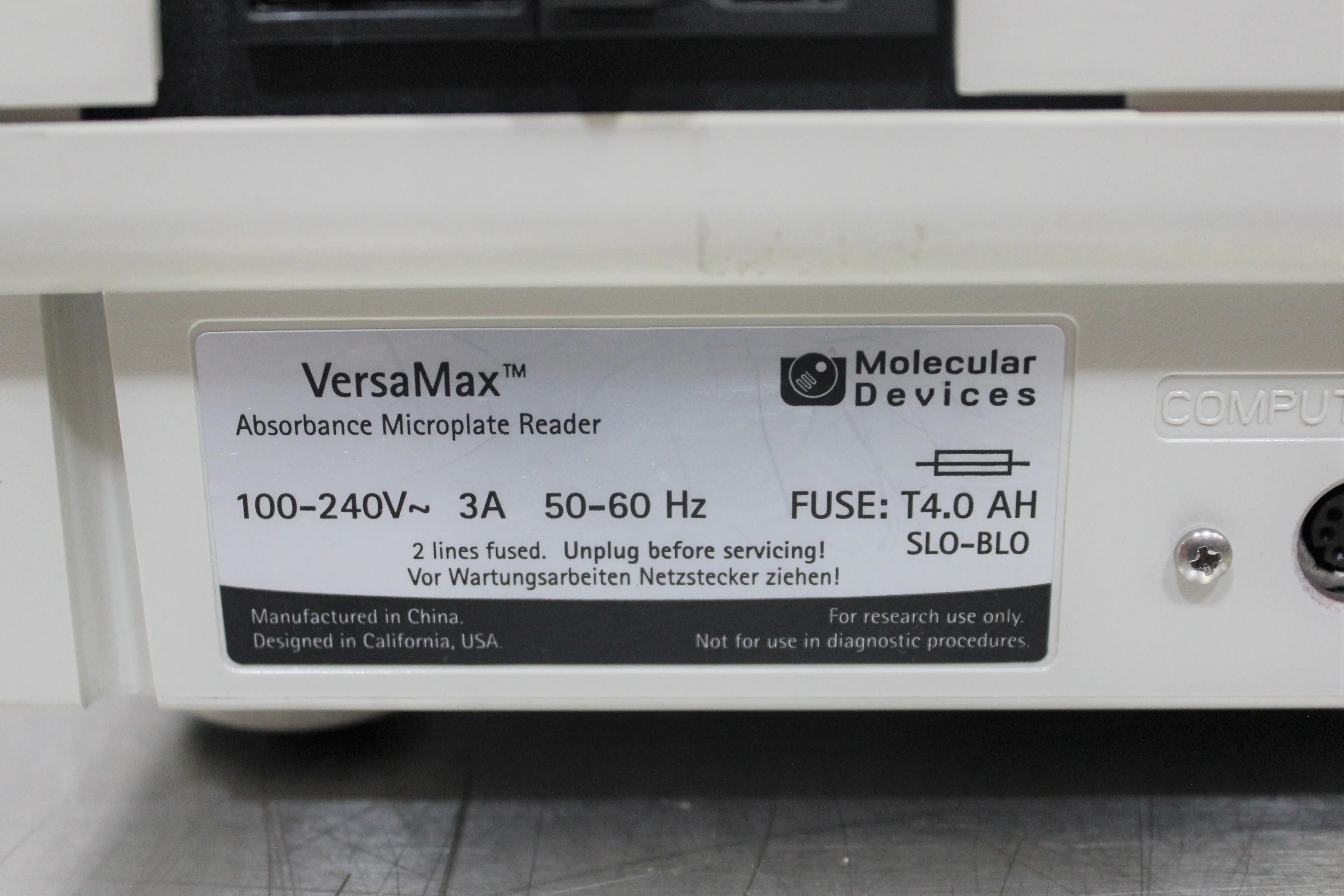 Molecular Devices VersaMax UV-Vis Spectrometer Reader BNR06853