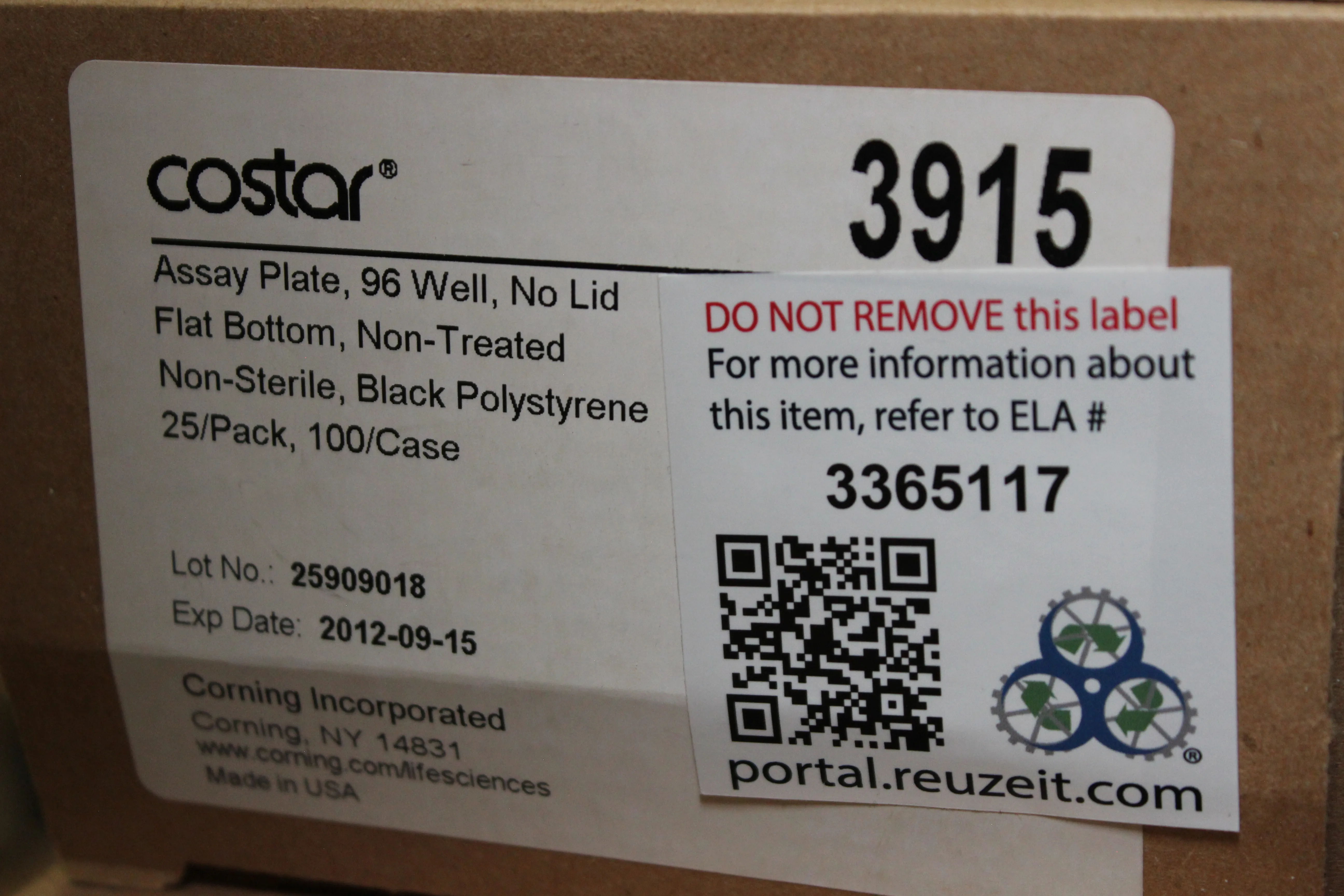 Costar 96 Well Flat Bottm Plate 3915