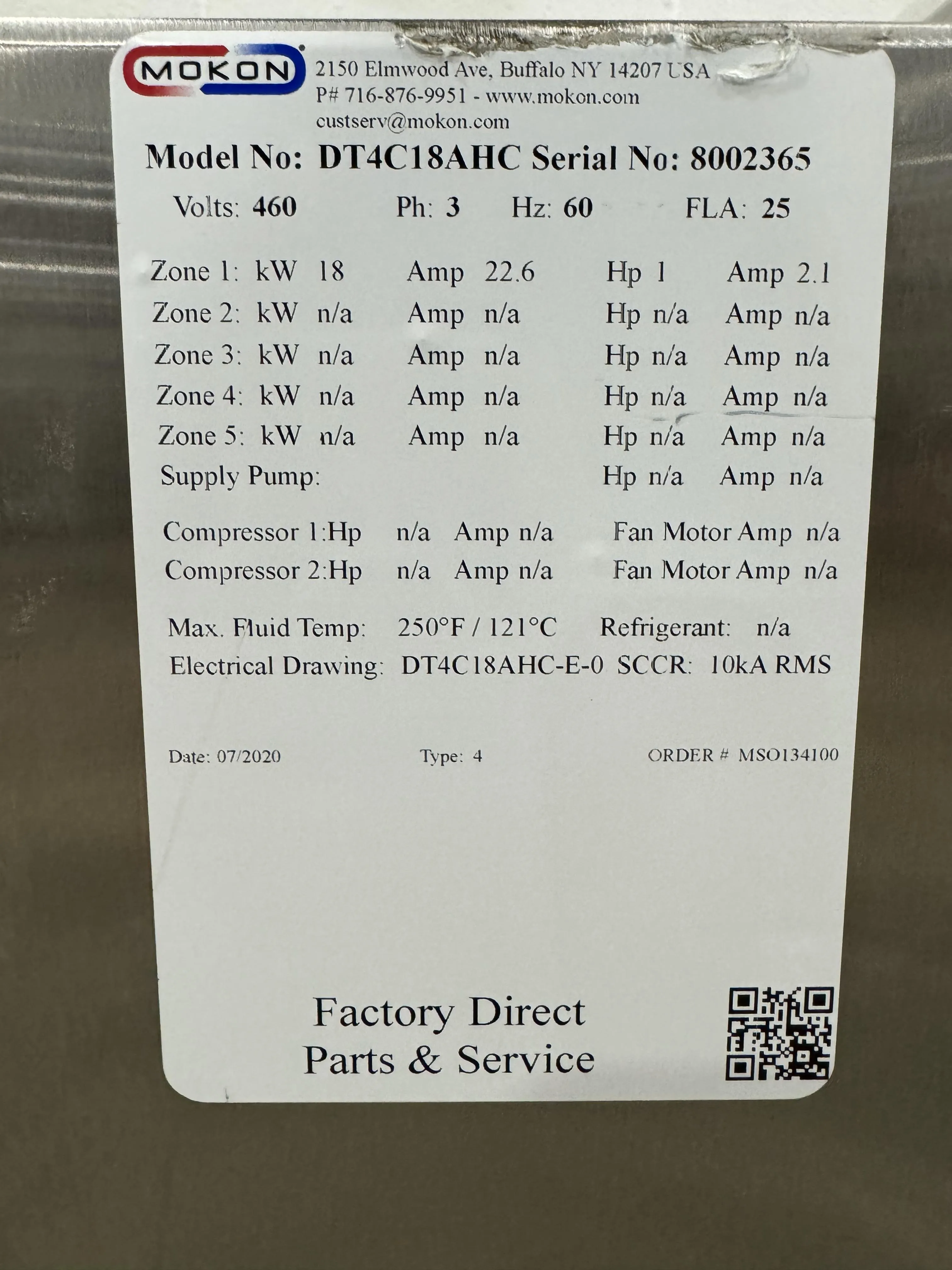 Mokon DT4C18AHC Circulating Water Temperature Control System