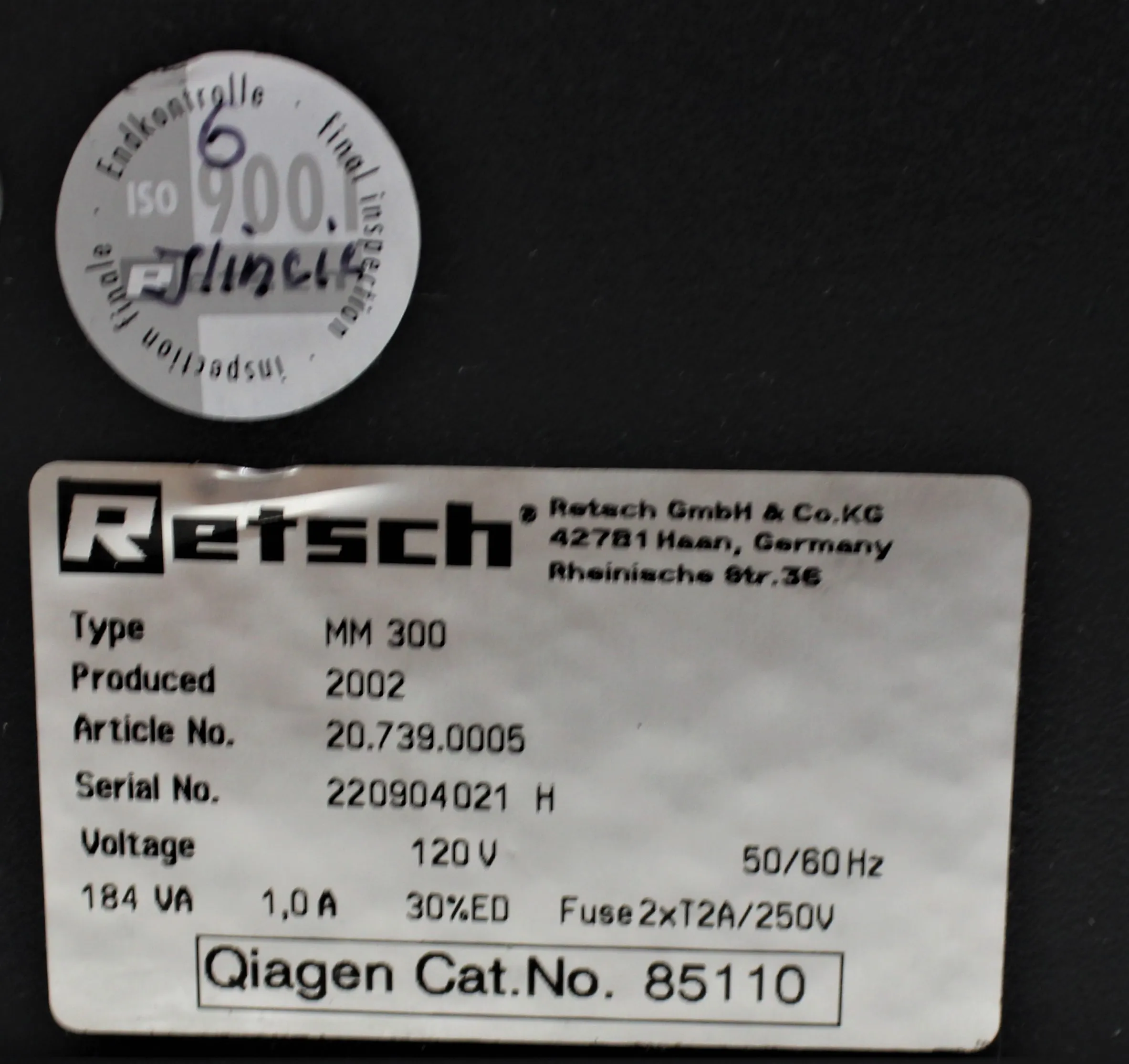 Retsch MM300 TissueLyser Lab Vibration Mill Mixer