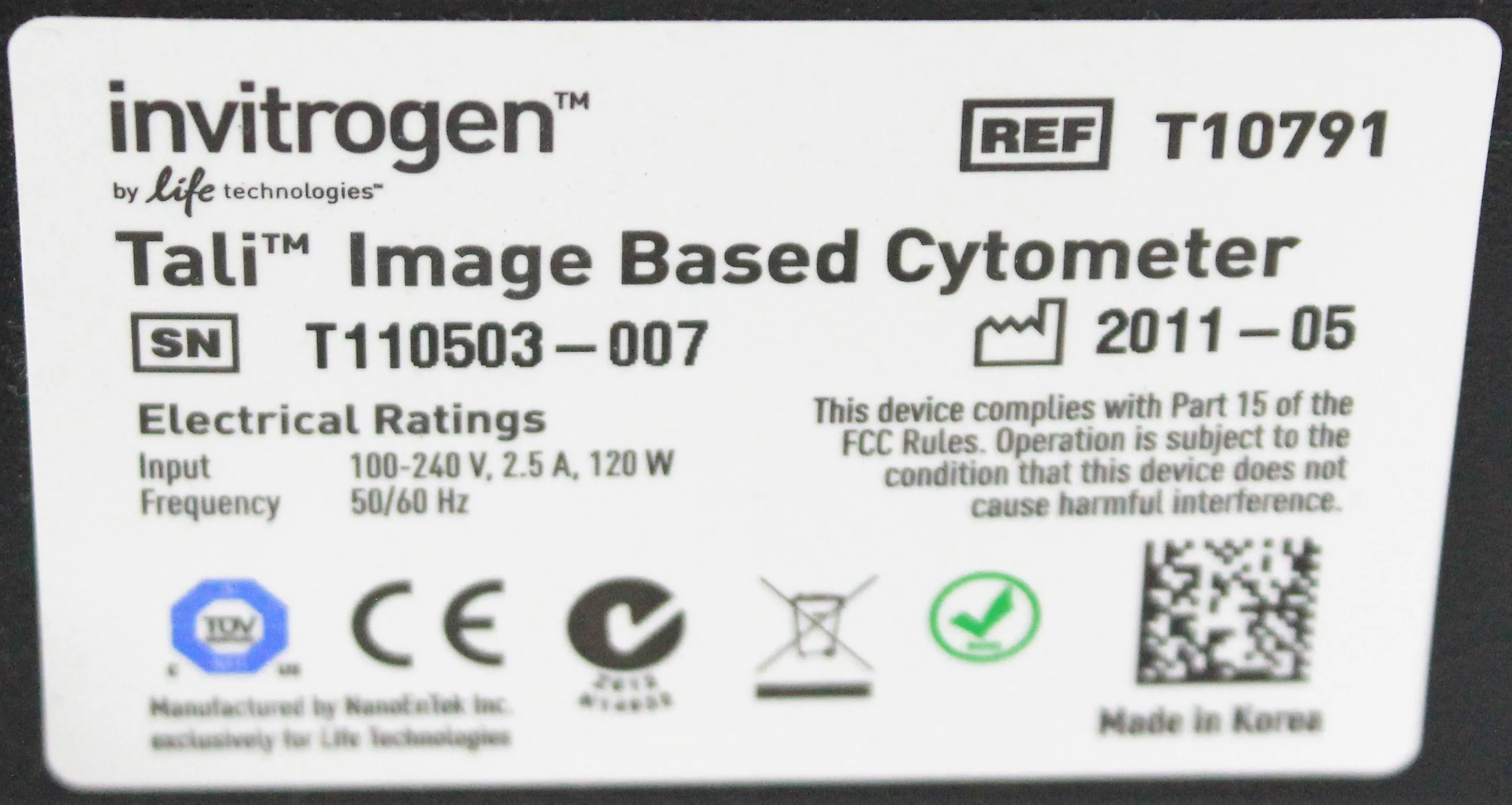 Invitrogen Tali Image-Based Cytometer T10791