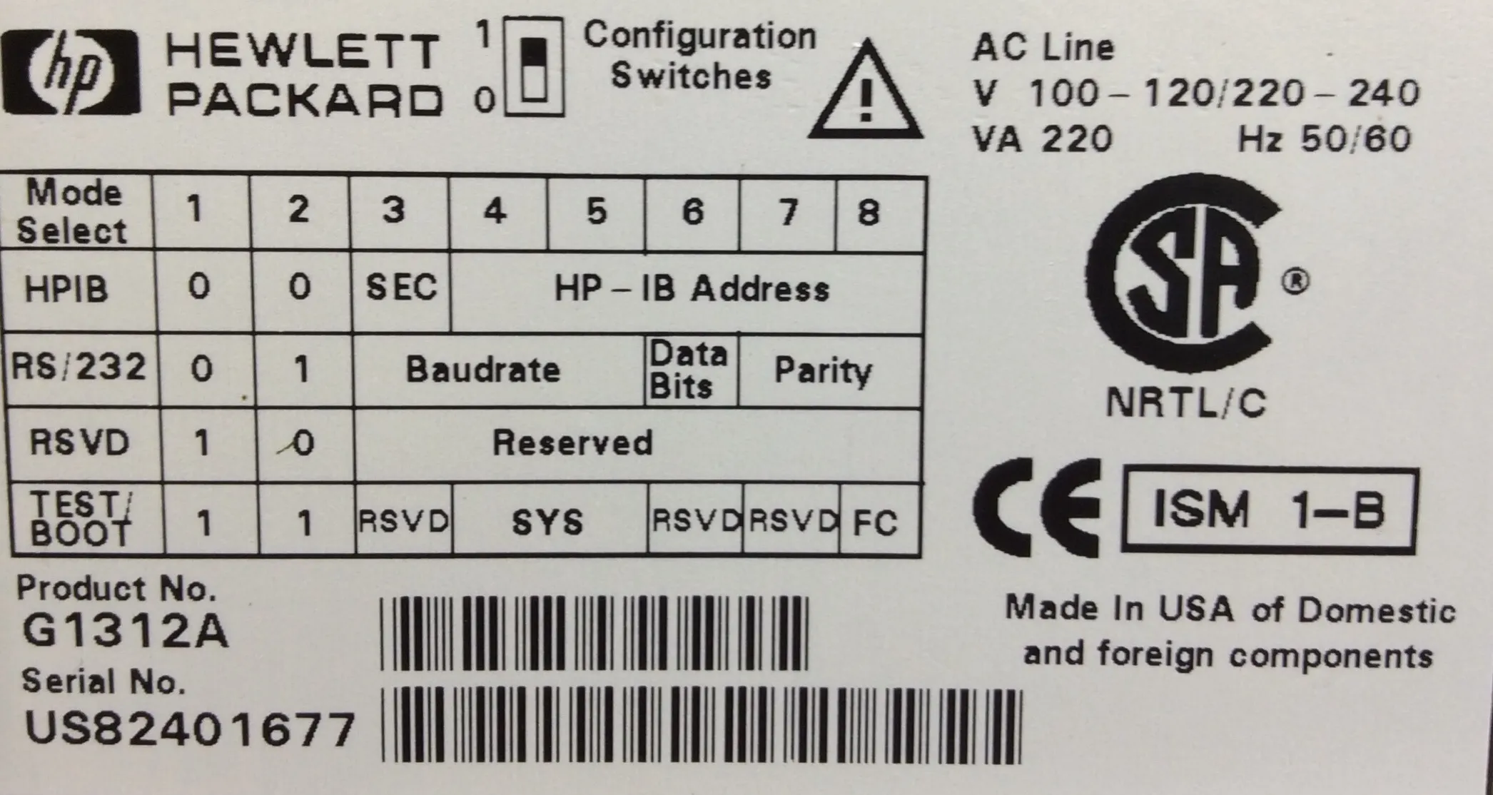 Hewlett Packard Series 1100 HPLC System