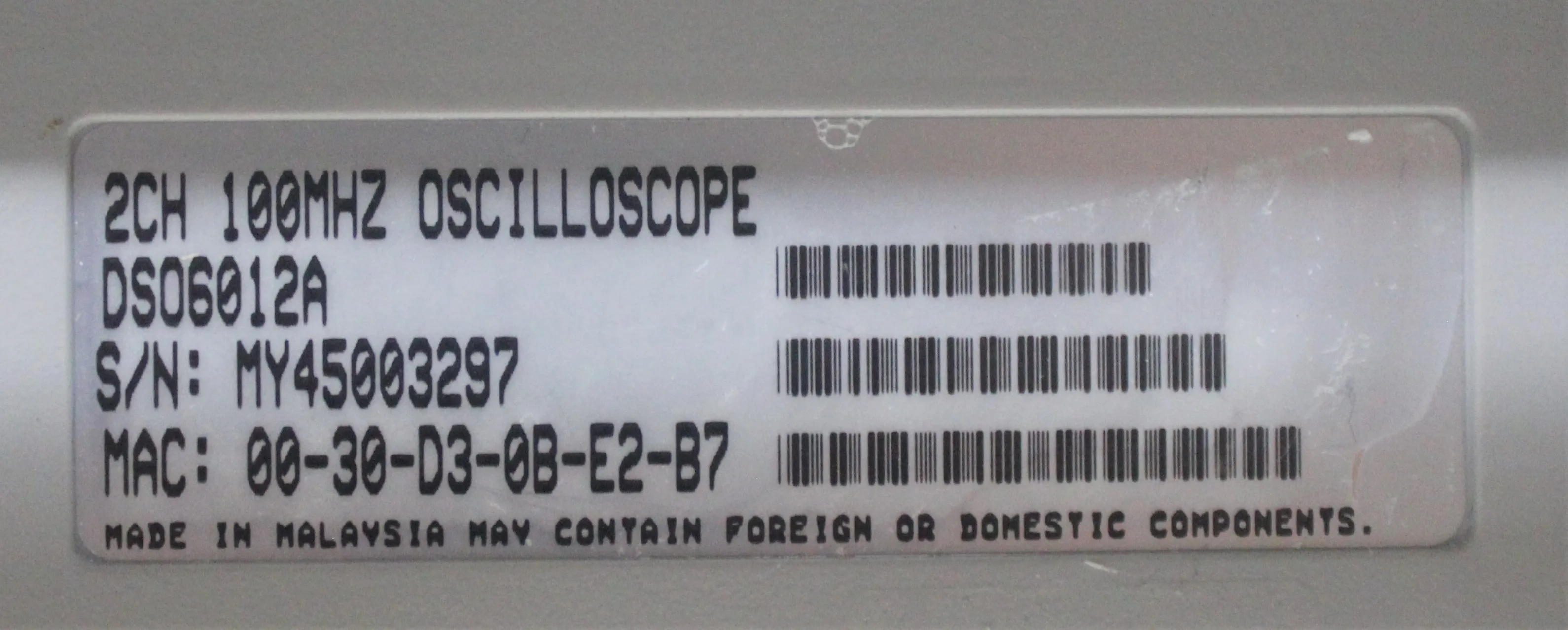 Agilent DSO6012A Oscilloscope