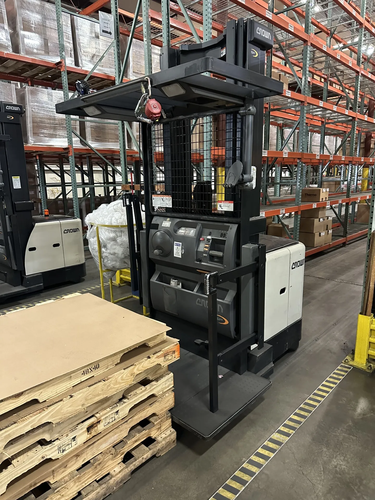 Crown SP 1500 High-Level Order Picker with Fixed Forks