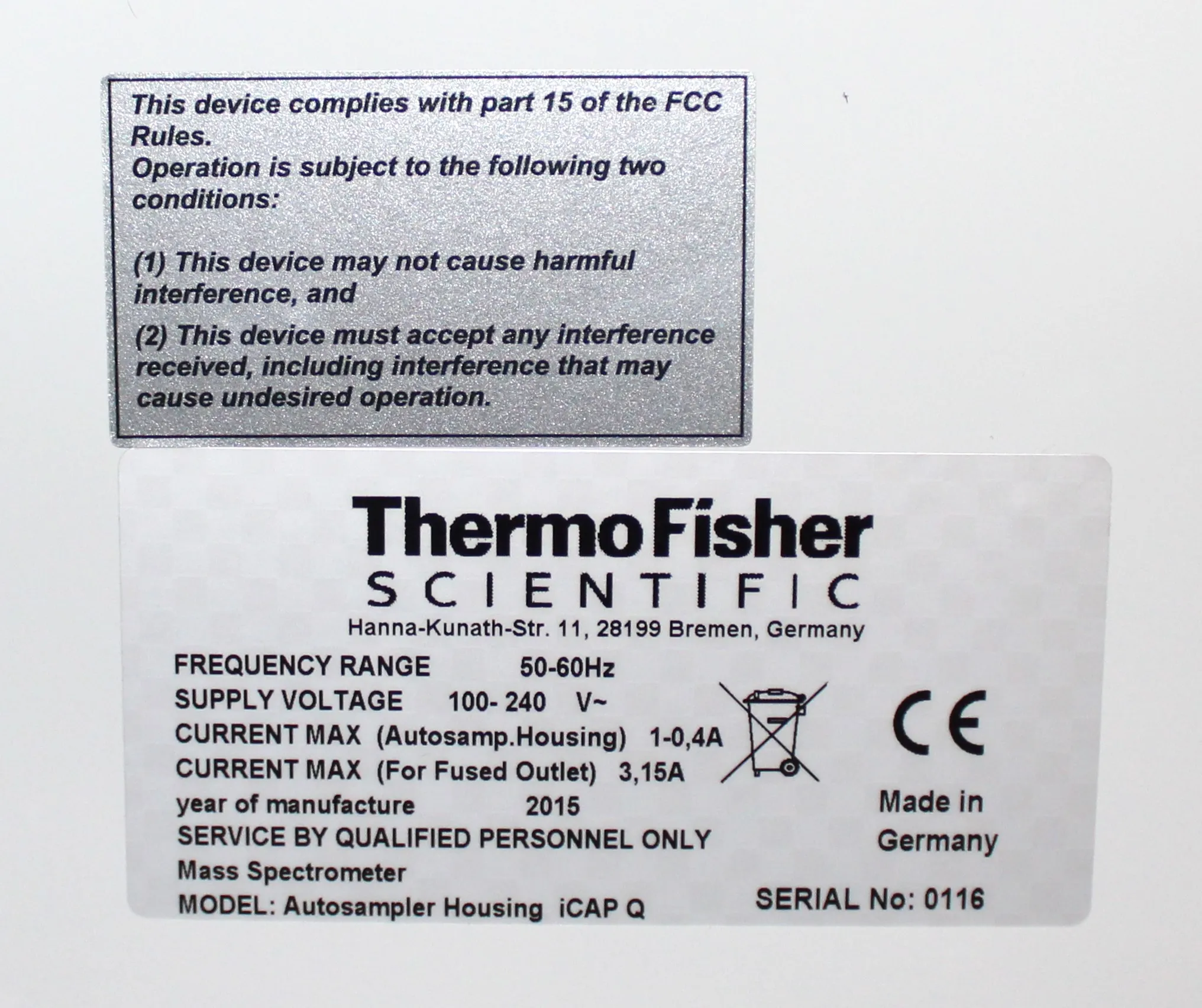 Thermo Fisher Autosampler Housing for iCAP Q