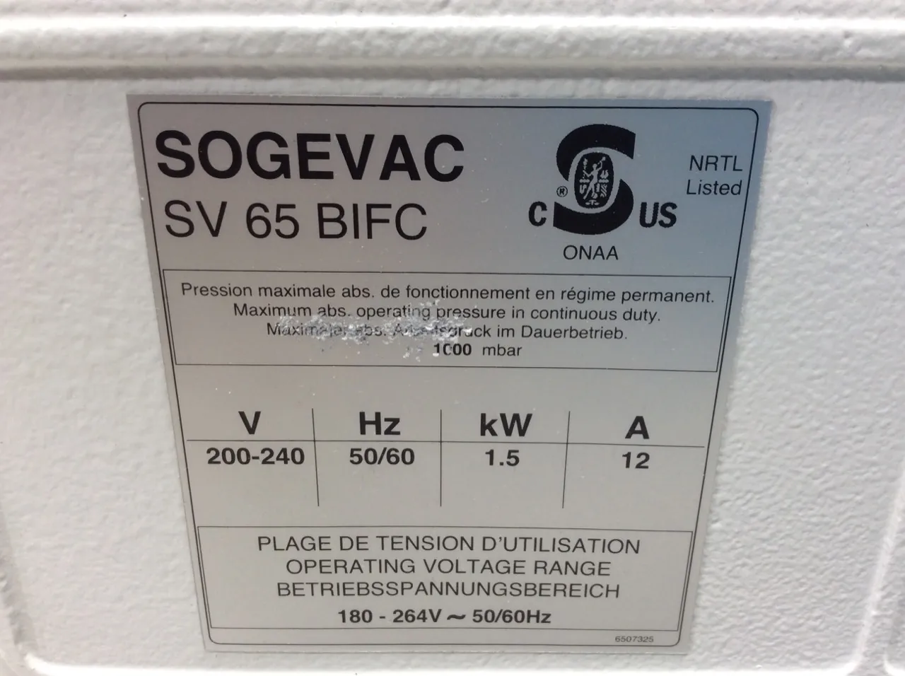 Sogevac SV65 BI FC Vacuum Pump