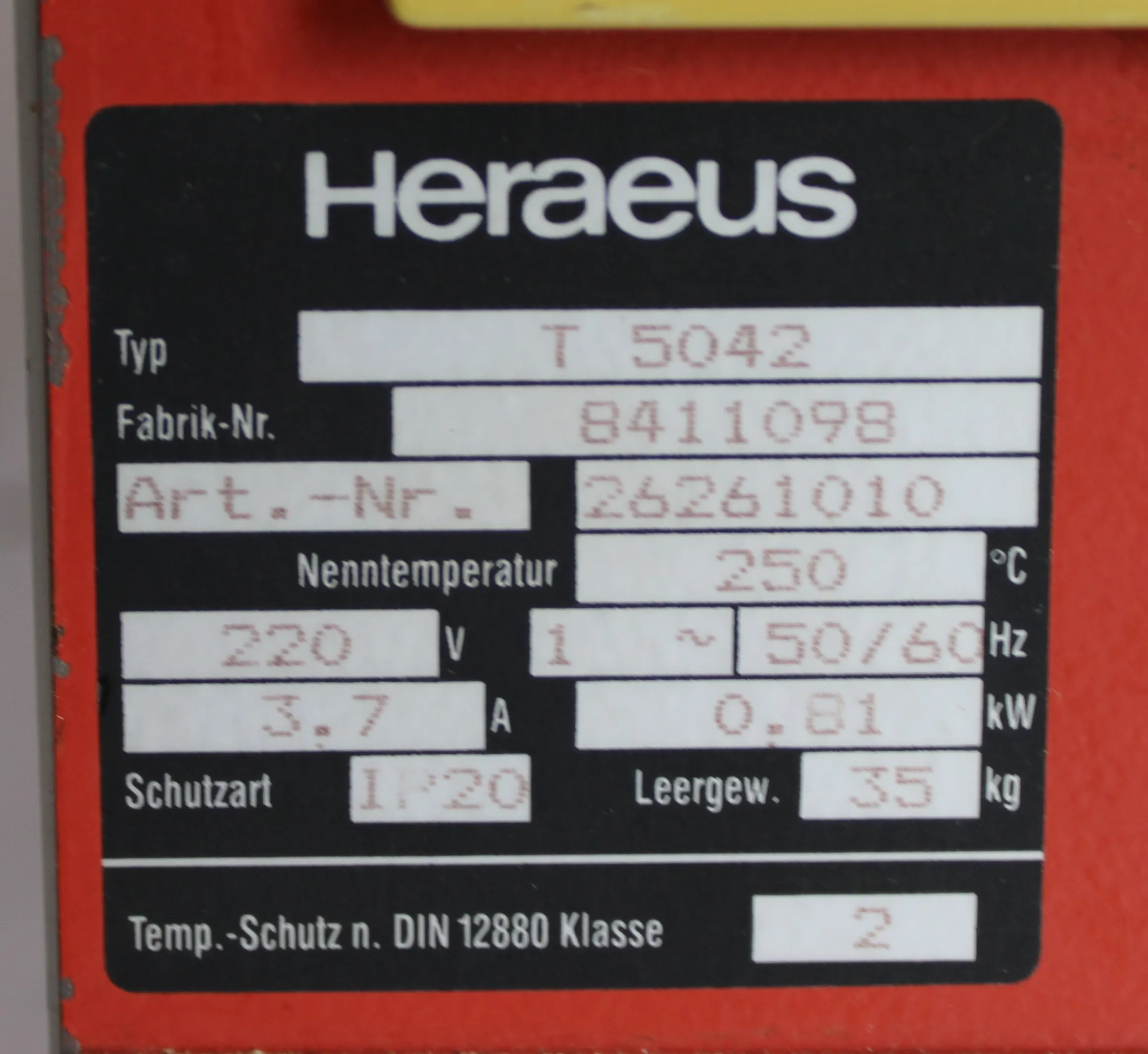 Heraeus T 5042 Heating and Drying Oven