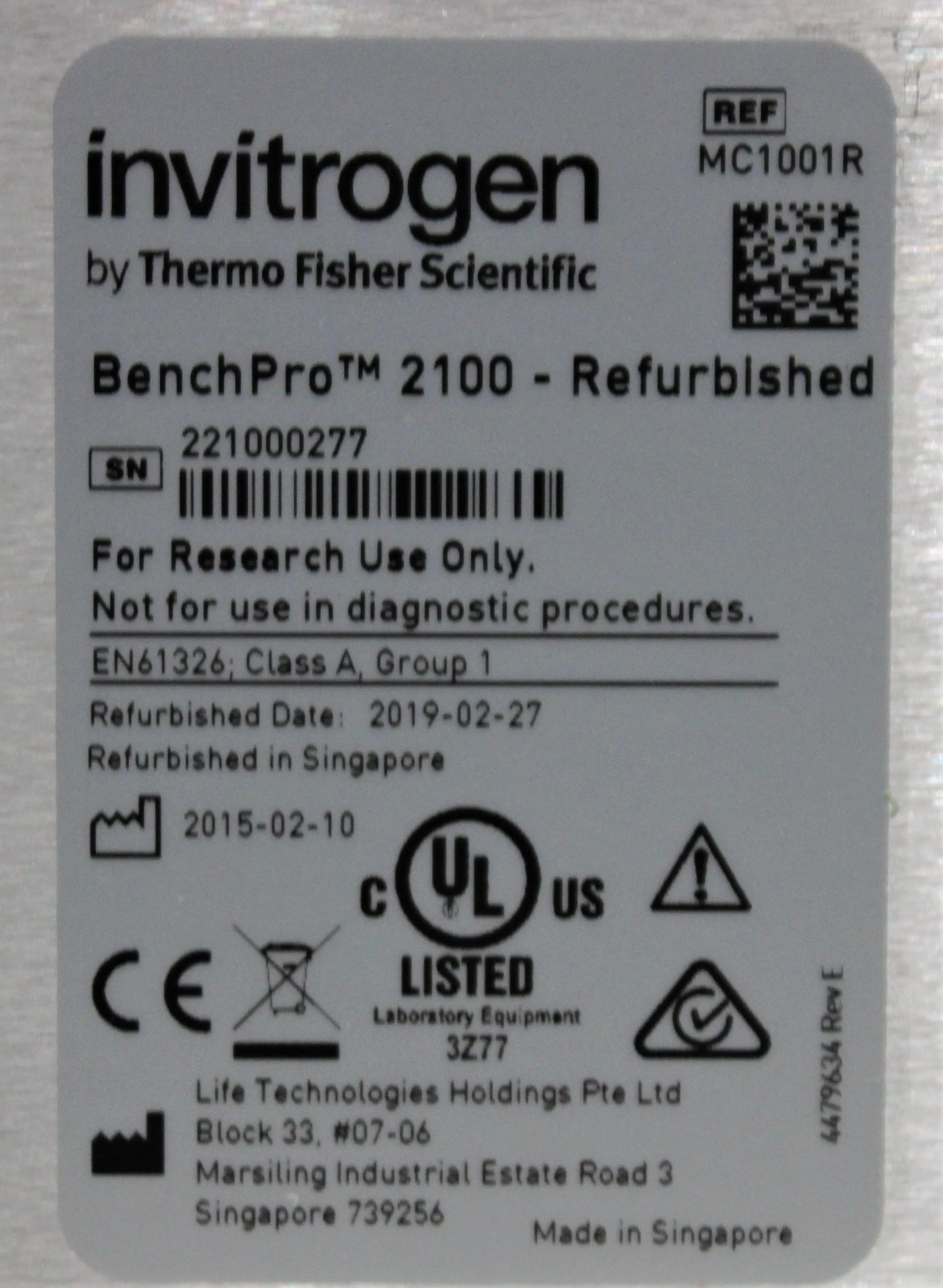 Invitrogen BenchPro 2100 Plasmid Purification System MC1001R - Used, VG (Very Good)