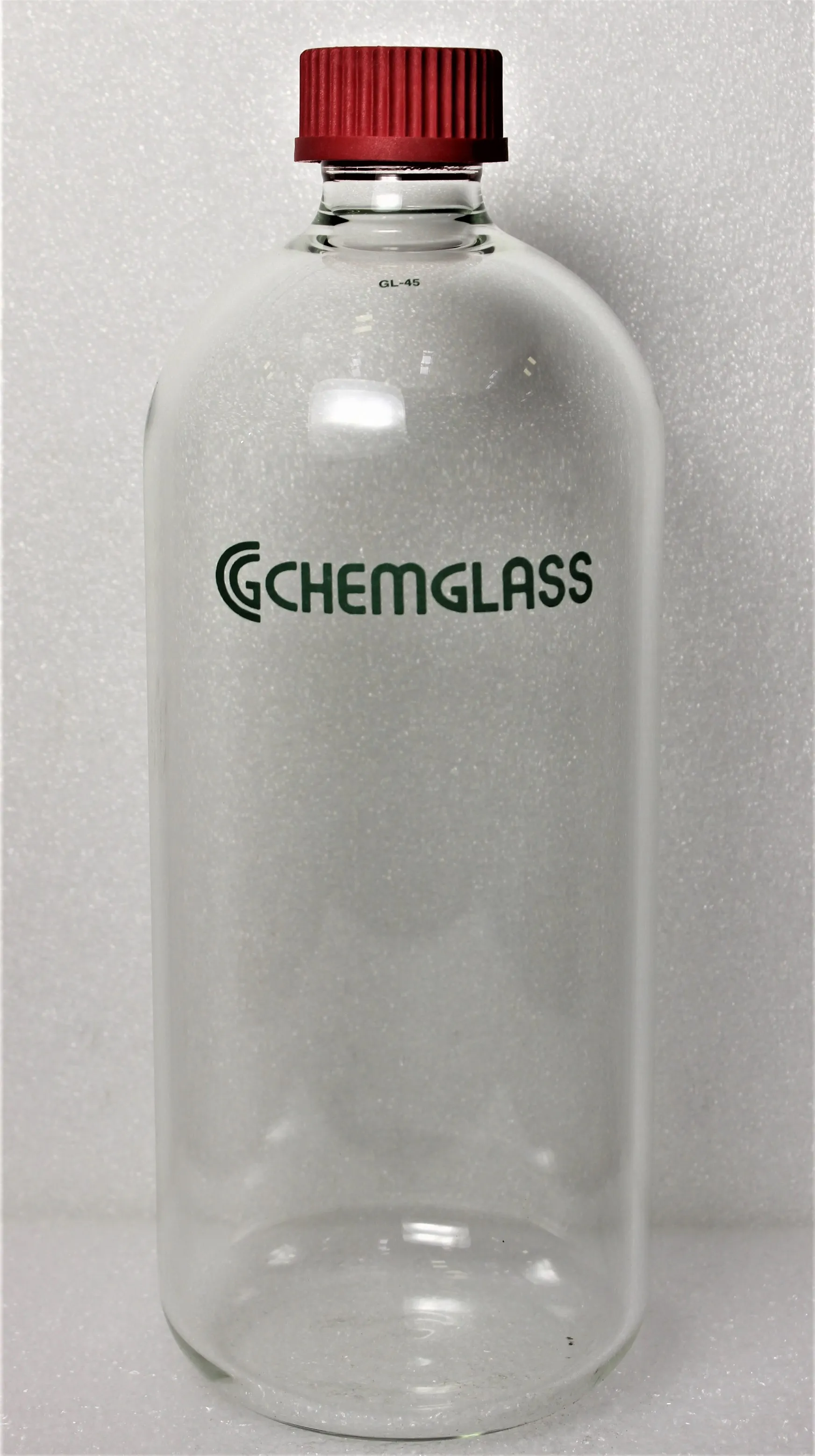 Chemglass NB-0512-011PS Flat Bottom Bottle GL-45 Top Thread 135mm OD