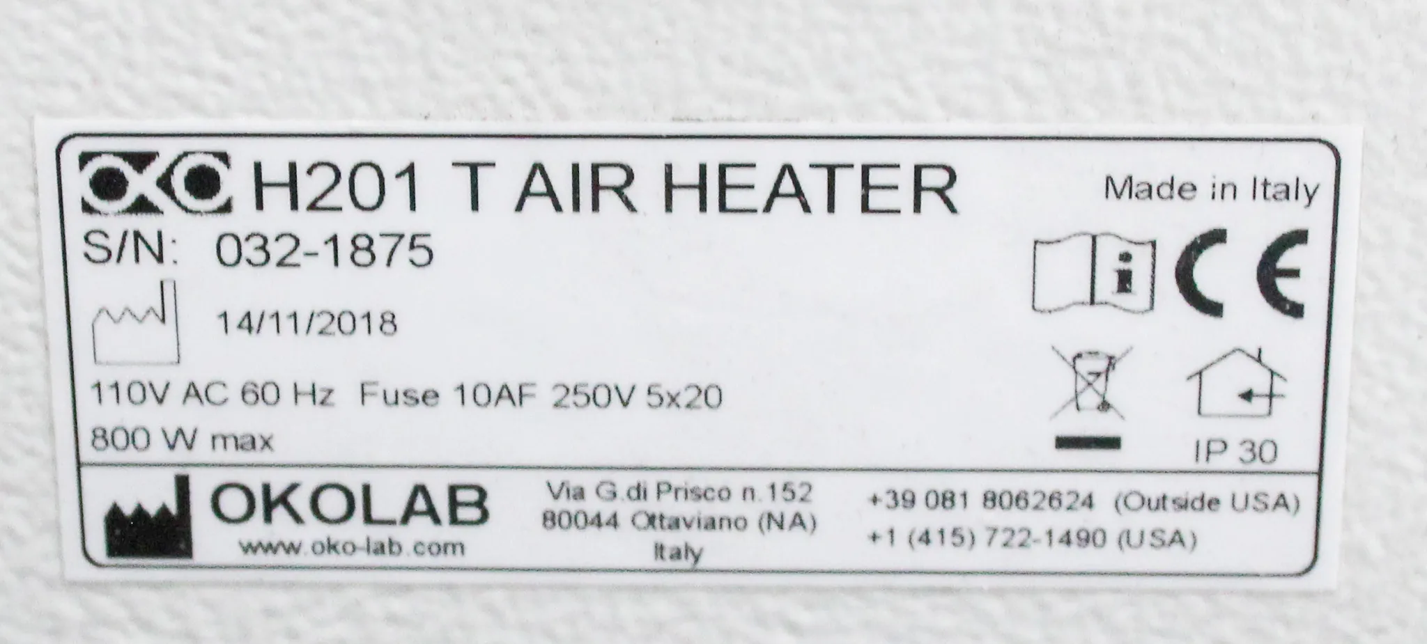 Okolab H201 T Air Heater Heating Box